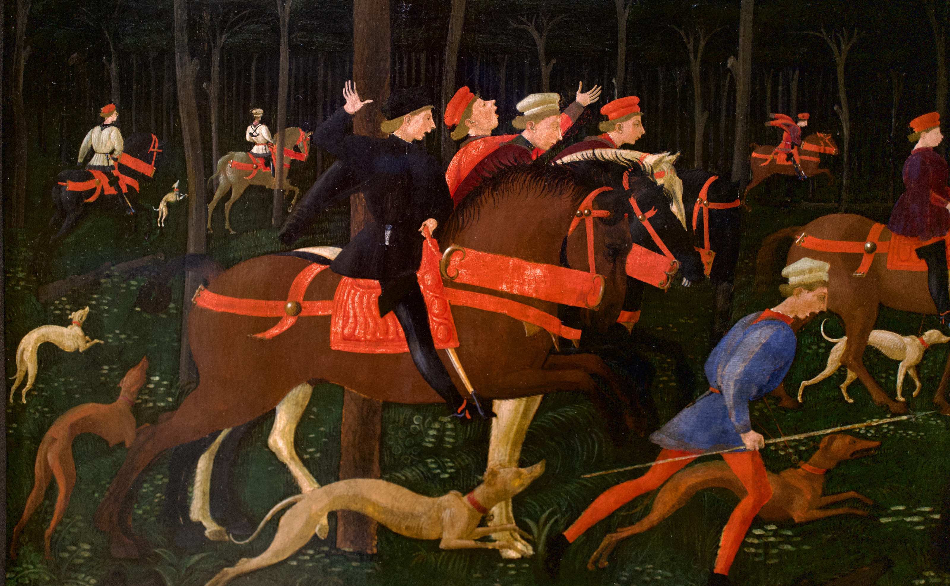 The noble dressed in black on the left